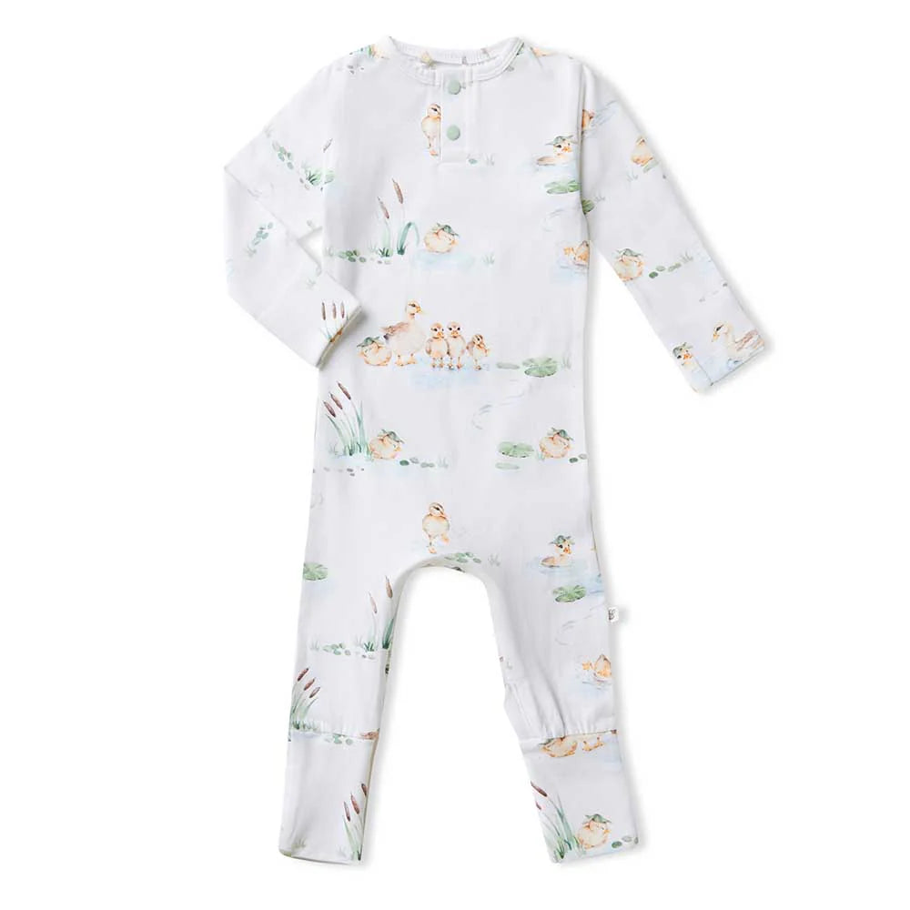 Snuggle Hunny Duck Pond Organic Growsuit
