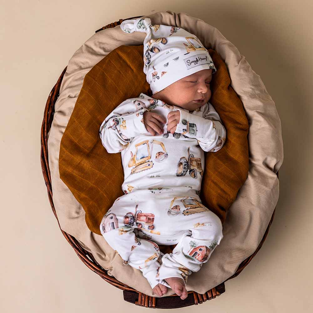 Snuggle Hunny Diggers &amp; Tractors Organic Growsuit