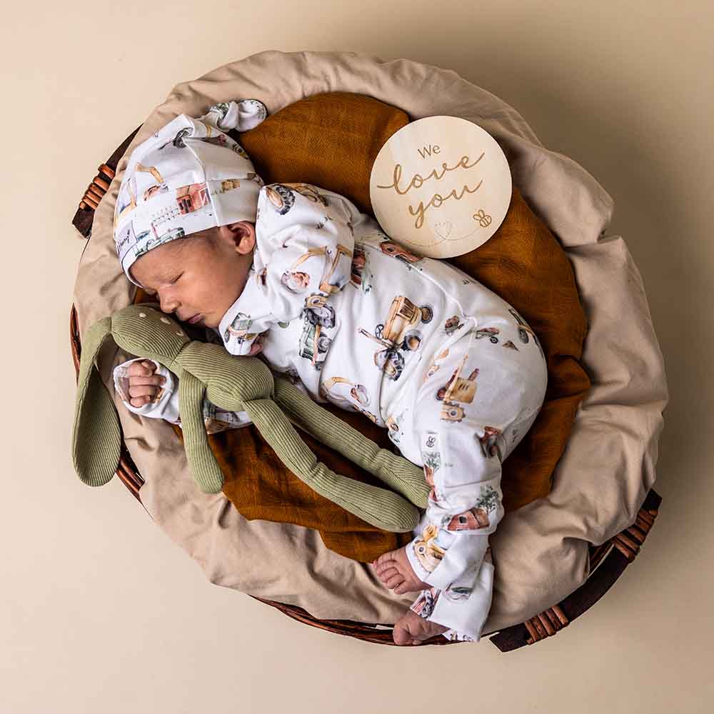 Snuggle Hunny Diggers &amp; Tractors Organic Growsuit