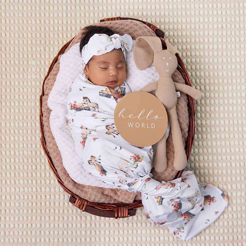 Pony Pals Organic Jersey Wrap &amp; Topknot Set