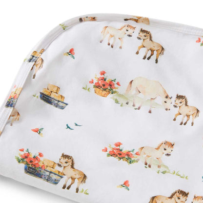 Pony Pals Organic Jersey Wrap &amp; Topknot Set