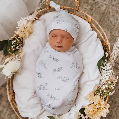 Silver Gum Snuggle Swaddle &amp; Beanie Set