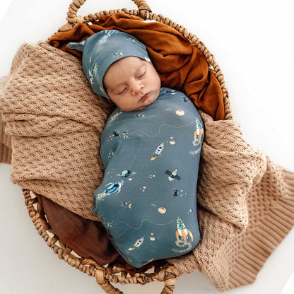 Rocket Snuggle Swaddle &amp; Beanie Set