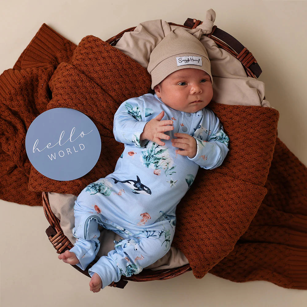 Snuggle Hunny Blue Ocean Organic Growsuit