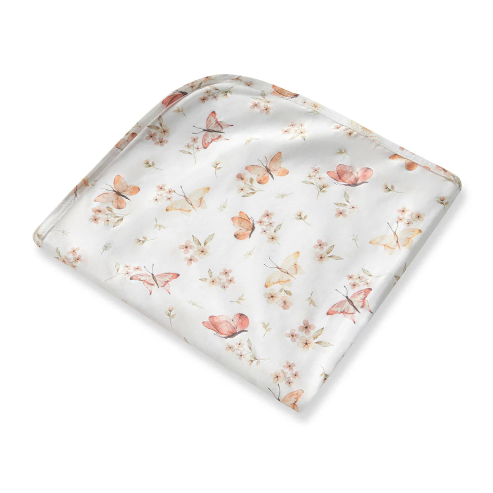 Butterfly Baby Jersey Wrap &amp; Beanie Set