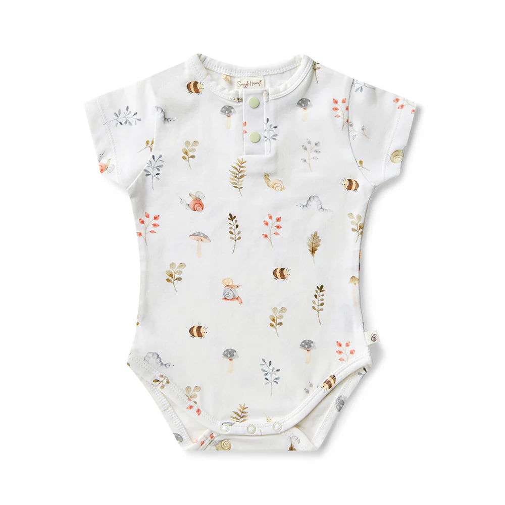 Snuggle Hunny Garden Friends Short Sleeve Organic Bodysuit