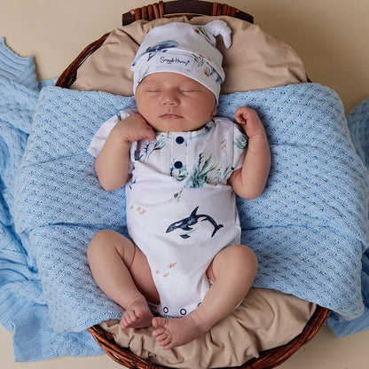 Snuggle Hunny Ocean Short Sleeve Organic Bodysuit