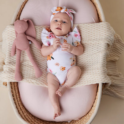 Snuggle Hunny Poppy Short Sleeve Organic Bodysuit with Frill